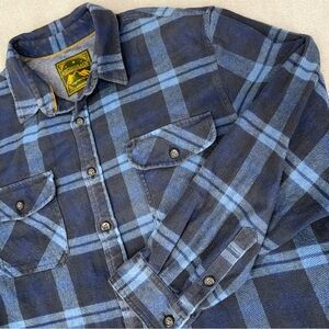 Anchorage Expedition Men’s XL Flannel Shirt Button Blue Plaid Pocket 100% Cotton